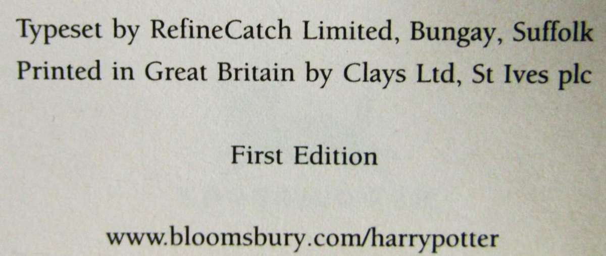 Harry Potter and the Deathly Hallows - 1st Edition Hardcover Book