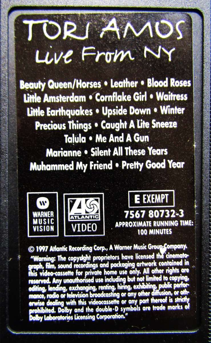 Tori Amos - Live From NY - VHS Video Tape (1997)