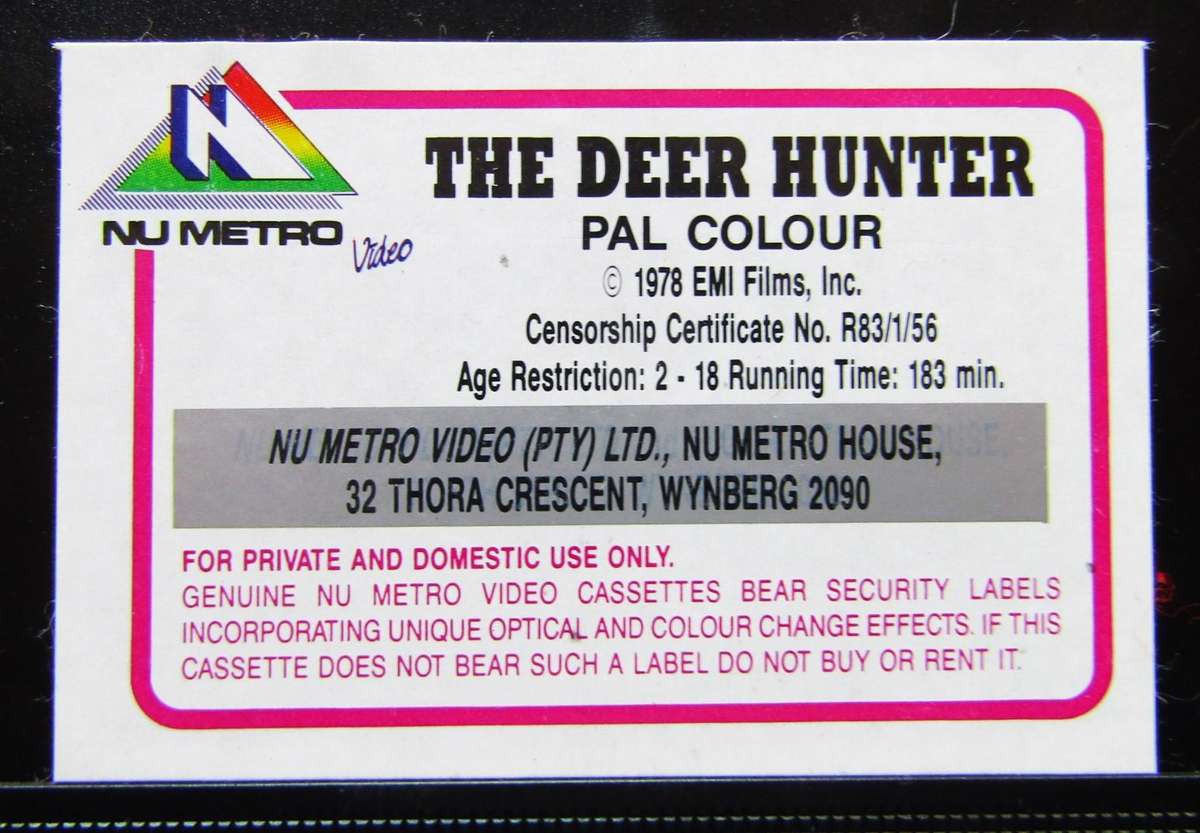 The Deer Hunter - Robert De Niro - Movie VHS Tape (1983)