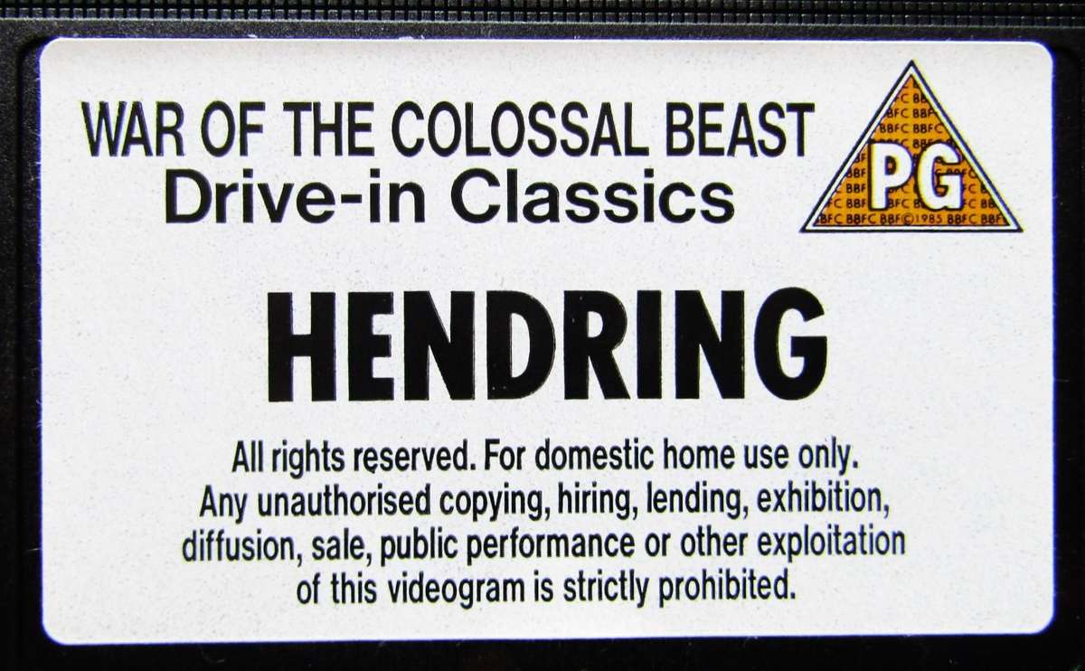 War of the Colossal Beast - Horror SciFi Movie VHS Tape (1989)