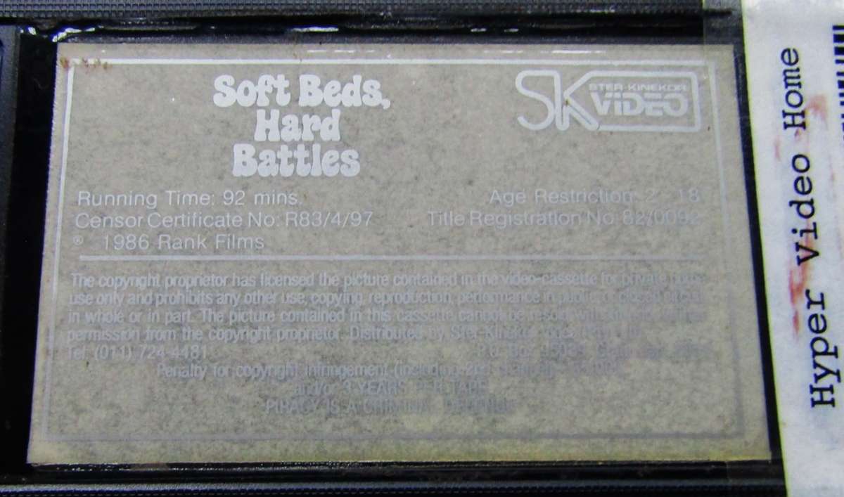 Soft Beds, Hard Battles - Peter Sellers - Movie VHS Tape (1986)