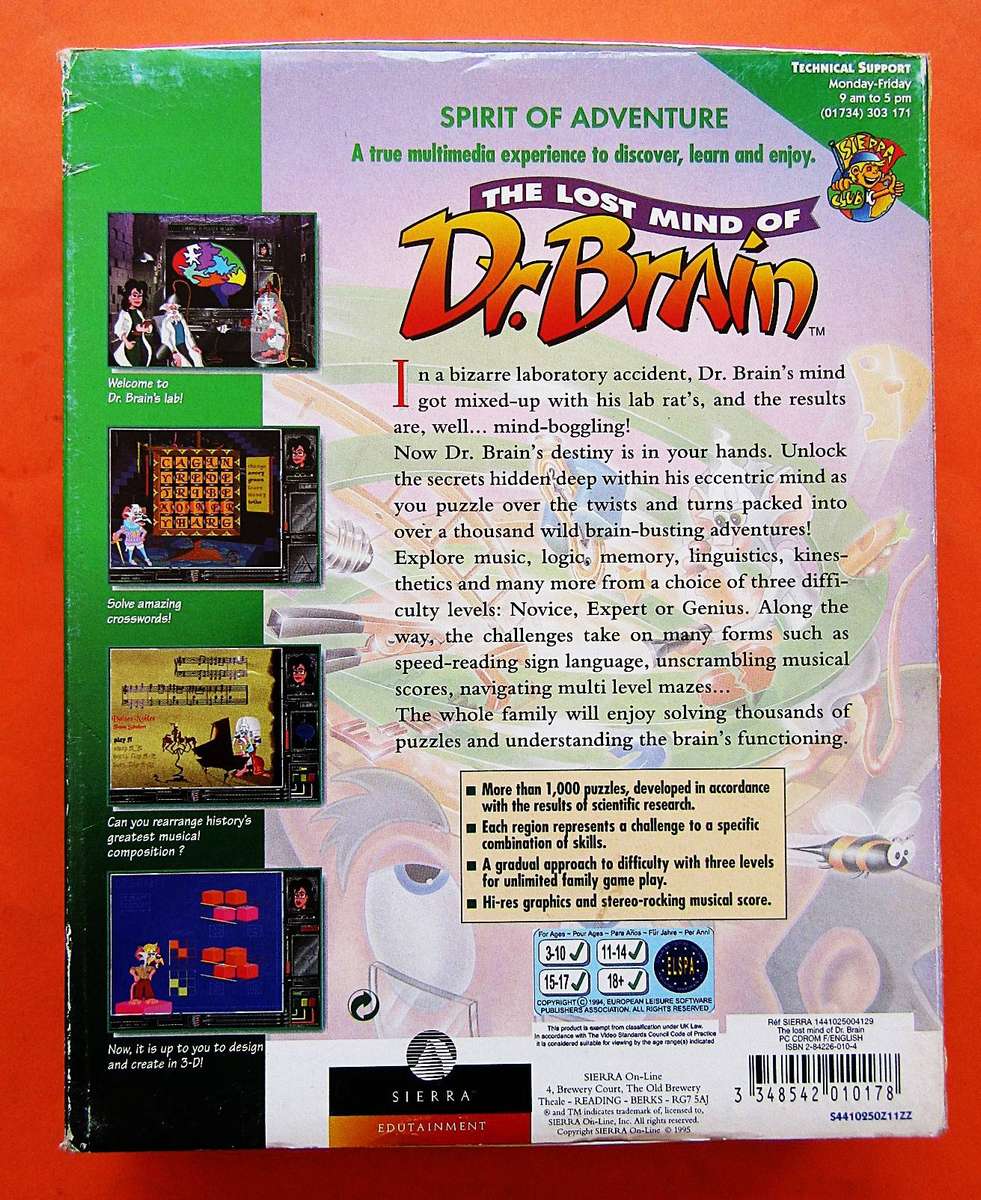 The Lost Mind of Dr. Brain - Big Box PC Game (1995)