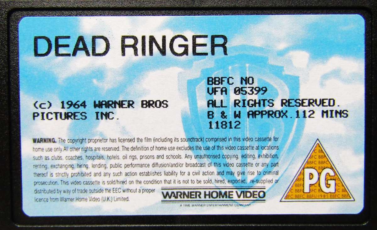 Dead Ringer - Movie VHS Tape (1988)
