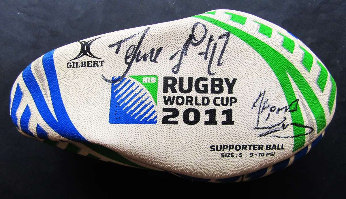2011 World Cup Rugby Ball with Signatures