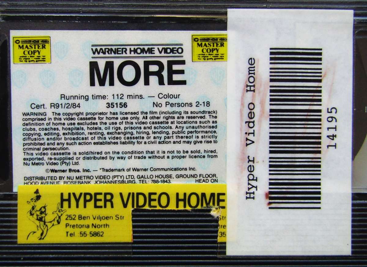 More - Mimsy Farmer - Drug Movie VHS Tape (1991)