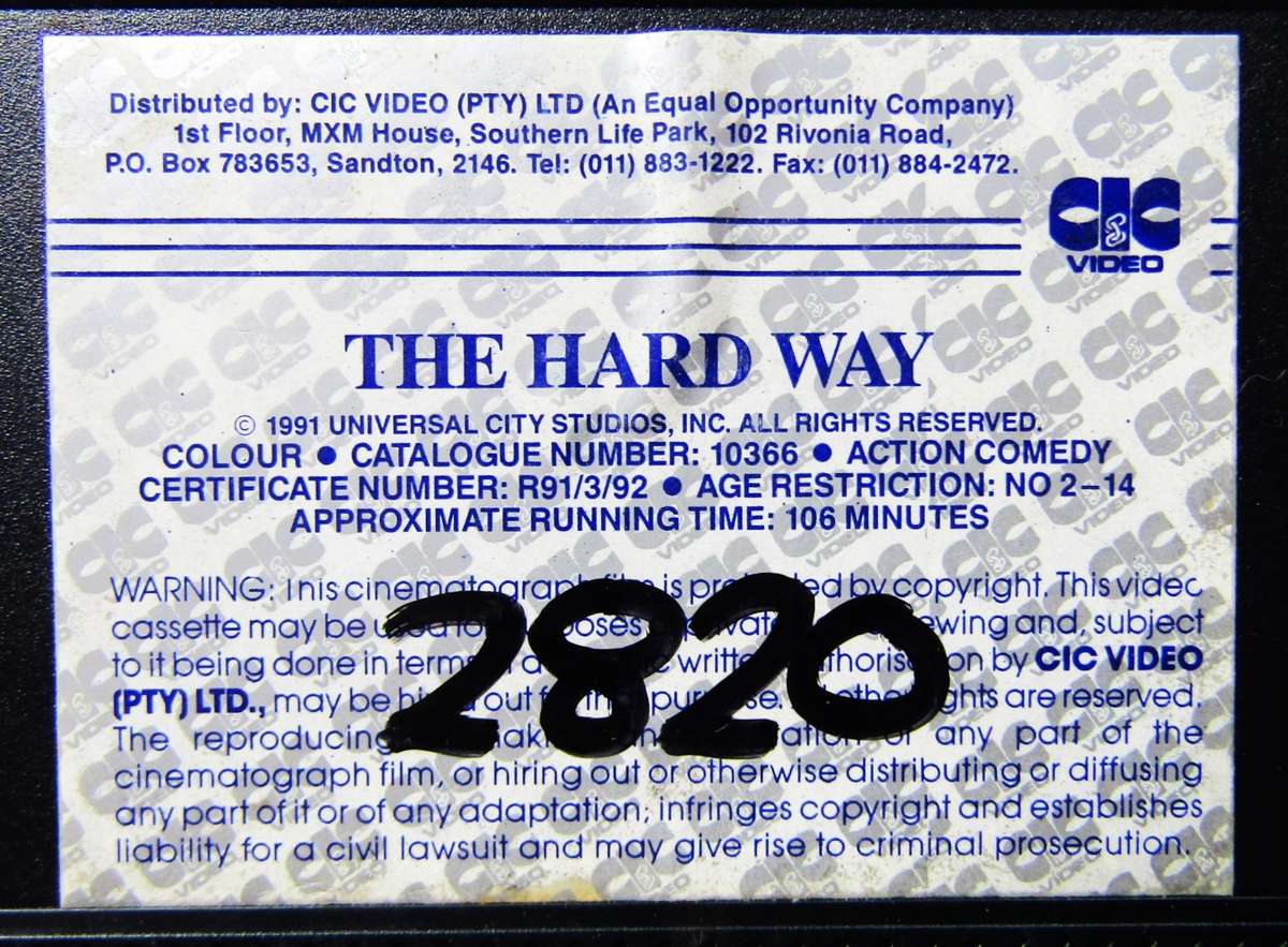 The Hard Way - Michael J. Fox - Movie VHS Tape (1991)