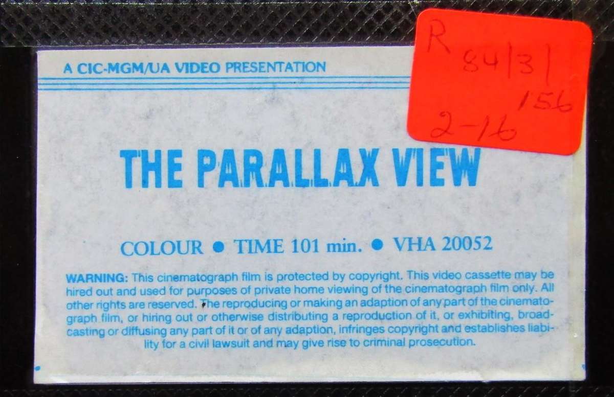 The Parallax View - Warren Beatty - Movie VHS Tape (1974)