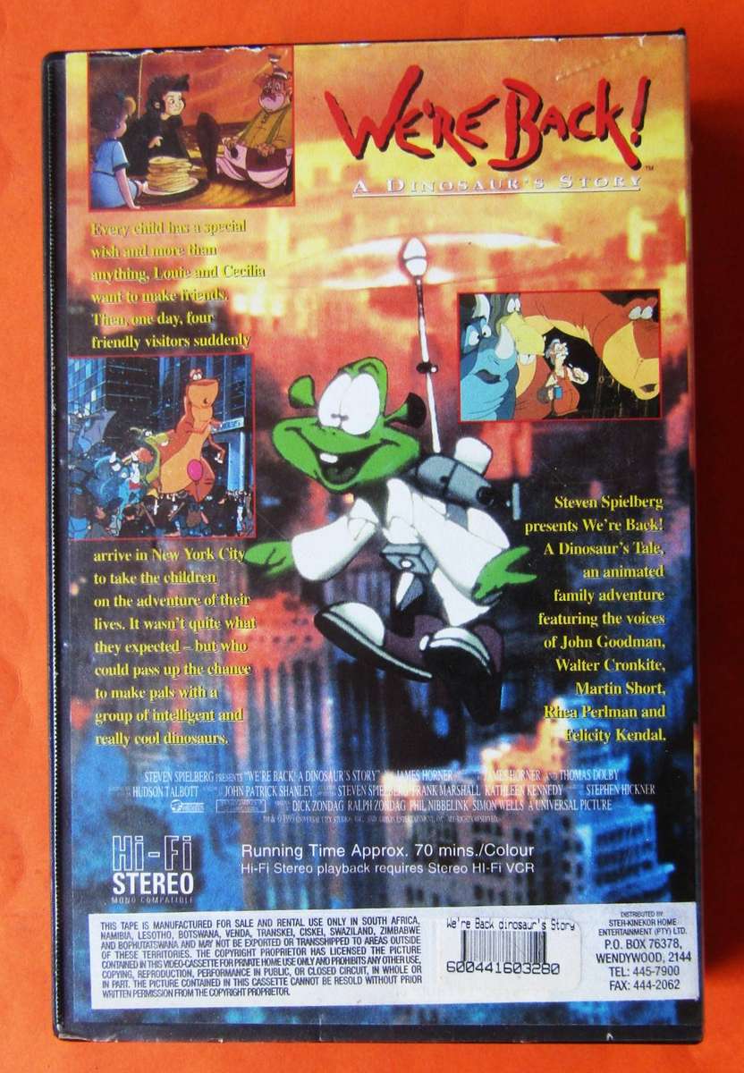 We're Back! - A Dinosaur's Story - Movie VHS Tape (1993)