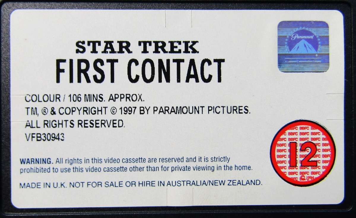 Star Trek - First Contact - Movie VHS Tape (1997)