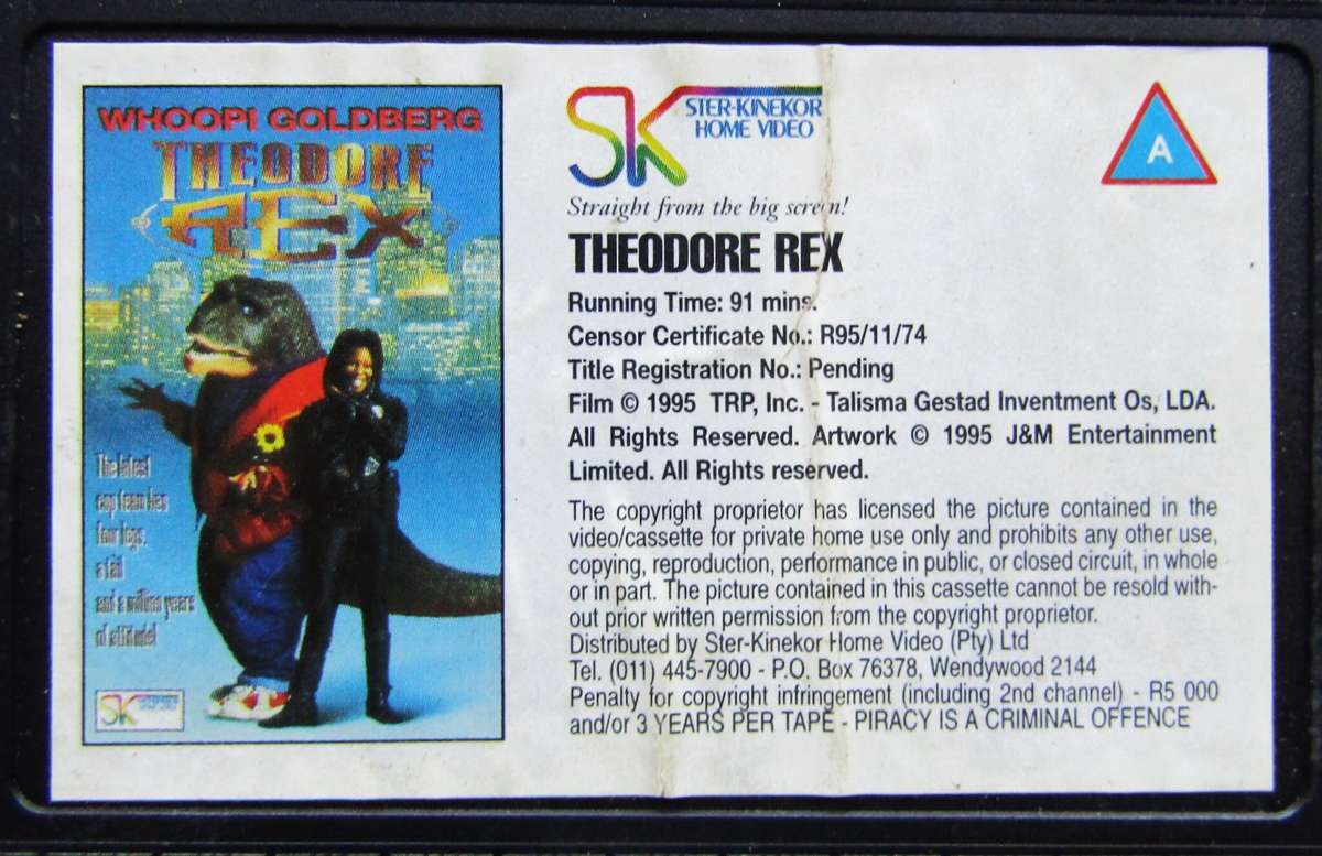 Theodore Rex - Movie VHS Tape (1995)