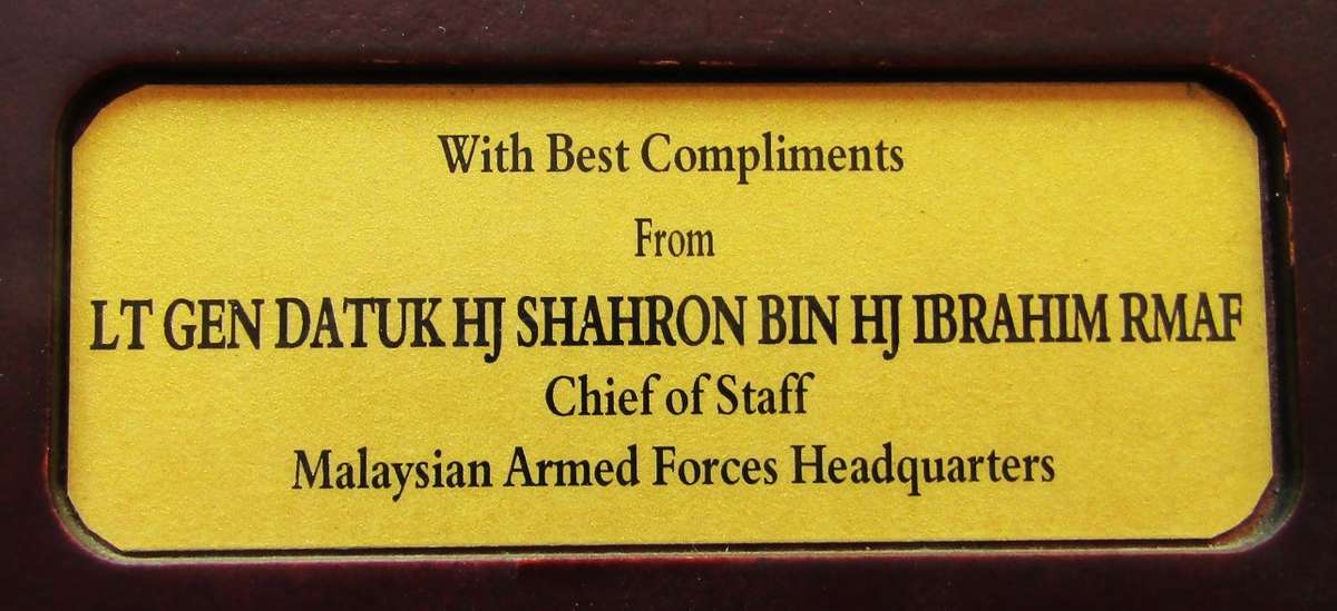 Old Malaysian Armed Forces Plaque