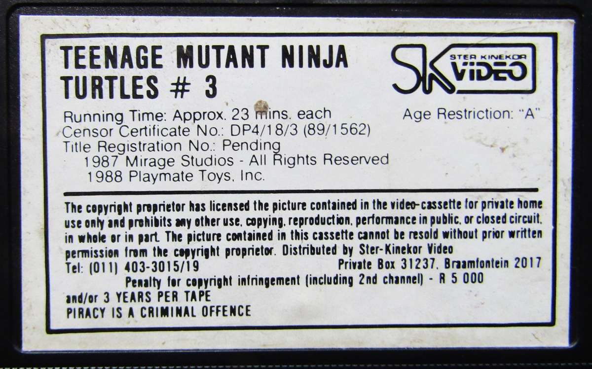 Teenage Mutant Ninja Turtles - VHS Video Tape (1988)