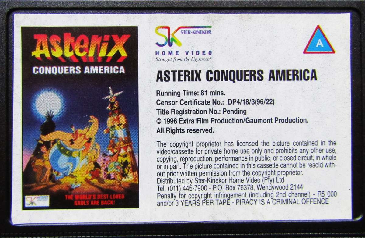 Asterix Conquers America - VHS Video Tape (1996)