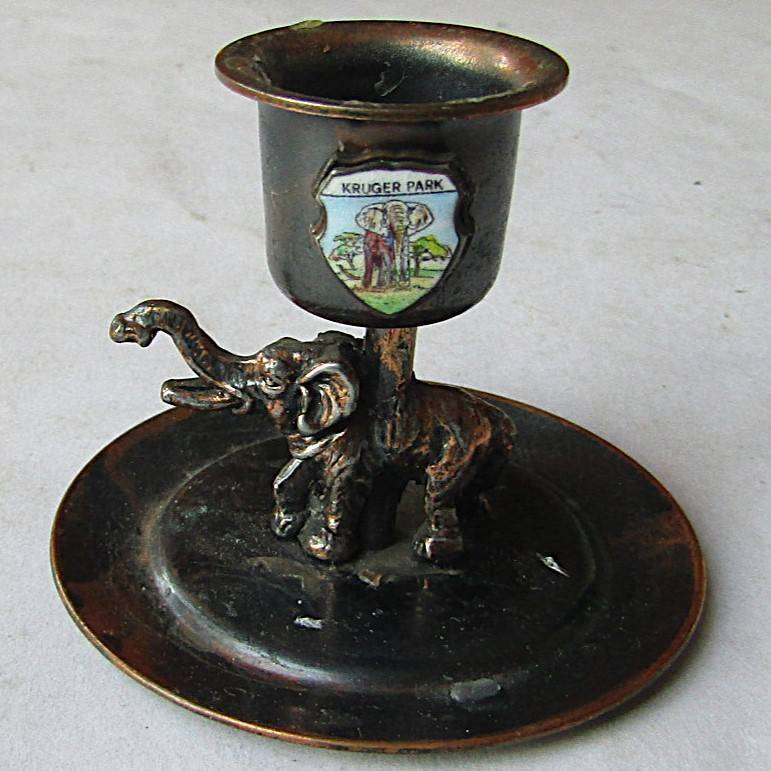 Old Kruger Park Elephant Candlestick Holder