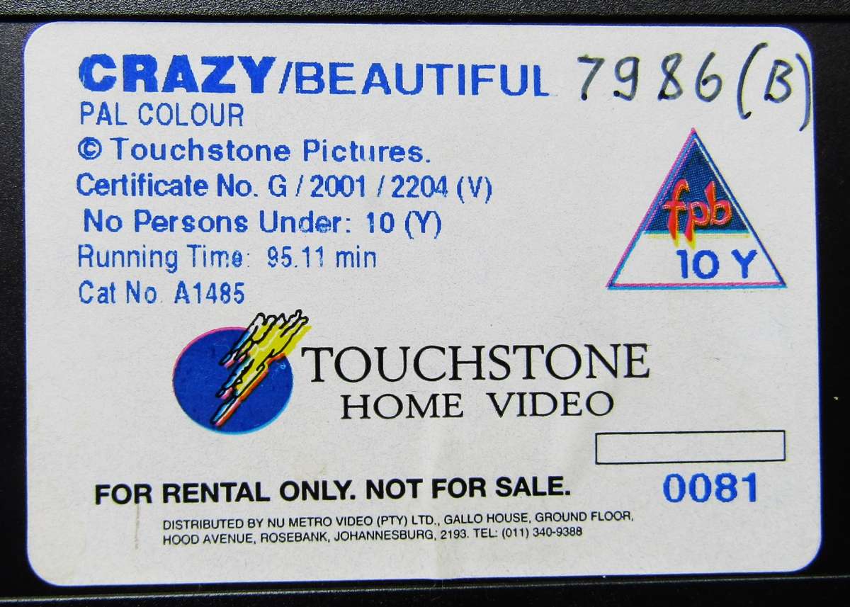 Crazy Beautiful - Kirsten Dunst - Movie VHS Tape (2001)