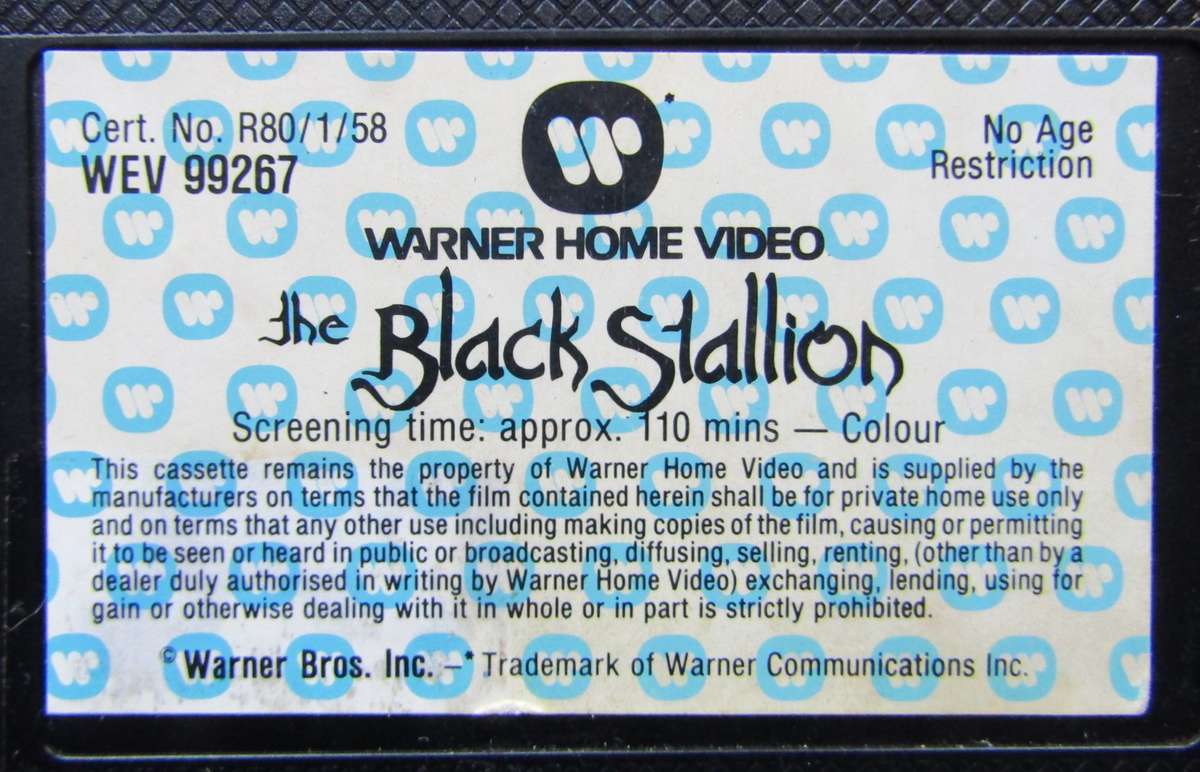 The Black Stallion - Kelly Reno - Movie VHS Tape (1982)