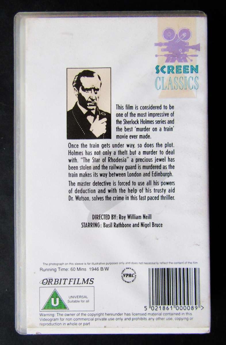 Sherlock Holmes - Terror by Night - Movie VHS Tape