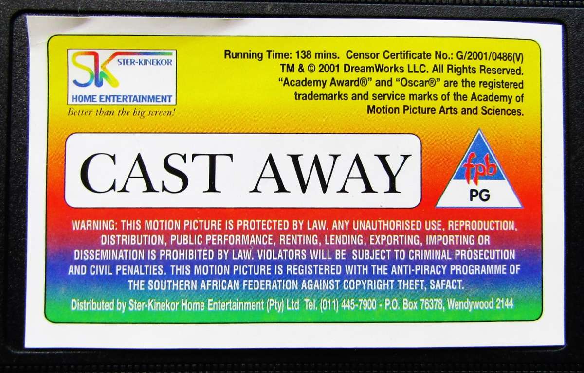 Cast Away - Tom Hanks - Movie VHS Tape (2001)