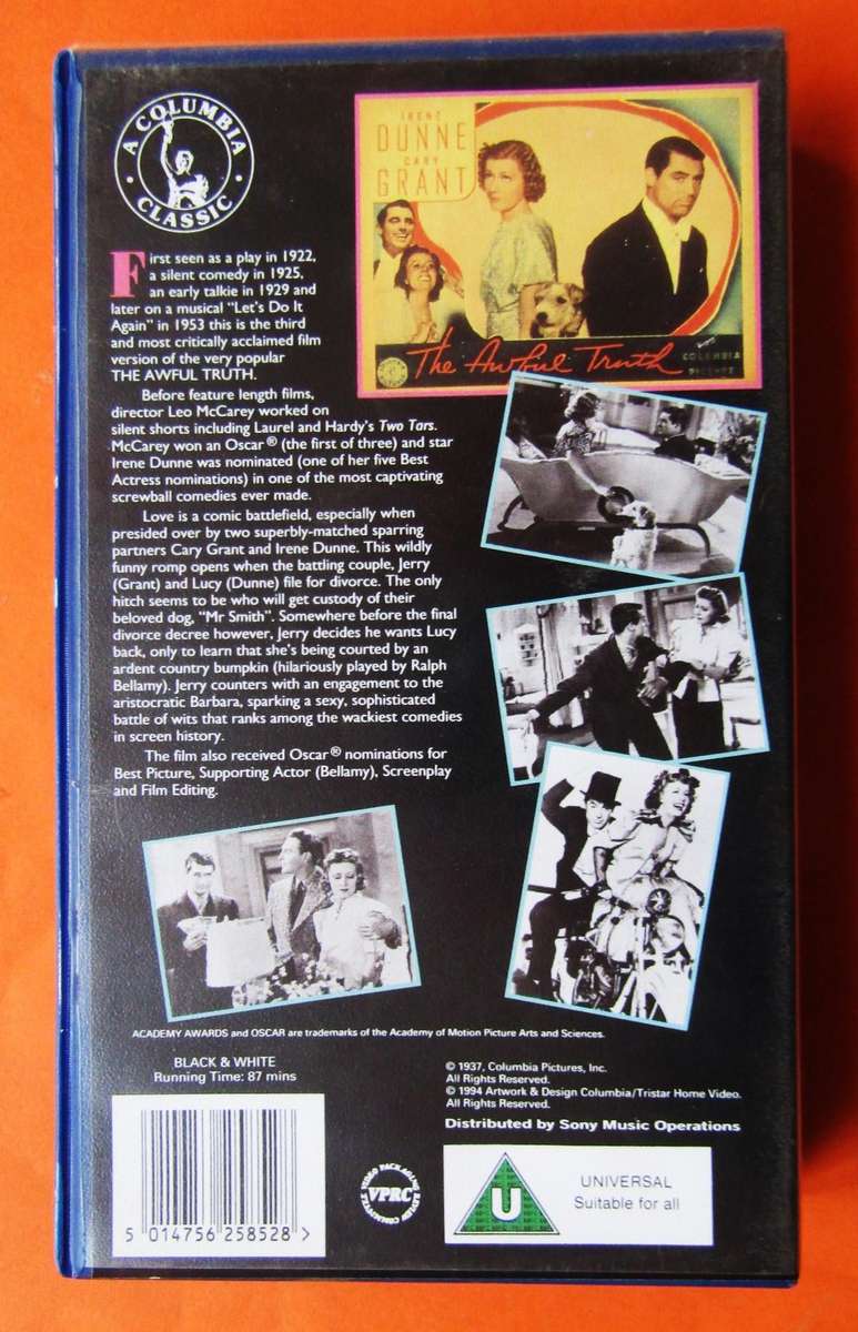 The Awful Truth - Classic Movie VHS Tape (1994)