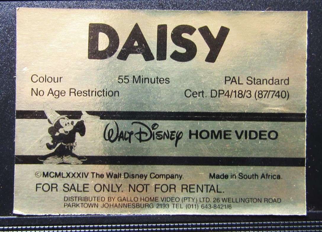 Daisy - Walt Disney Gold Edition - VHS Video Tape (1987)