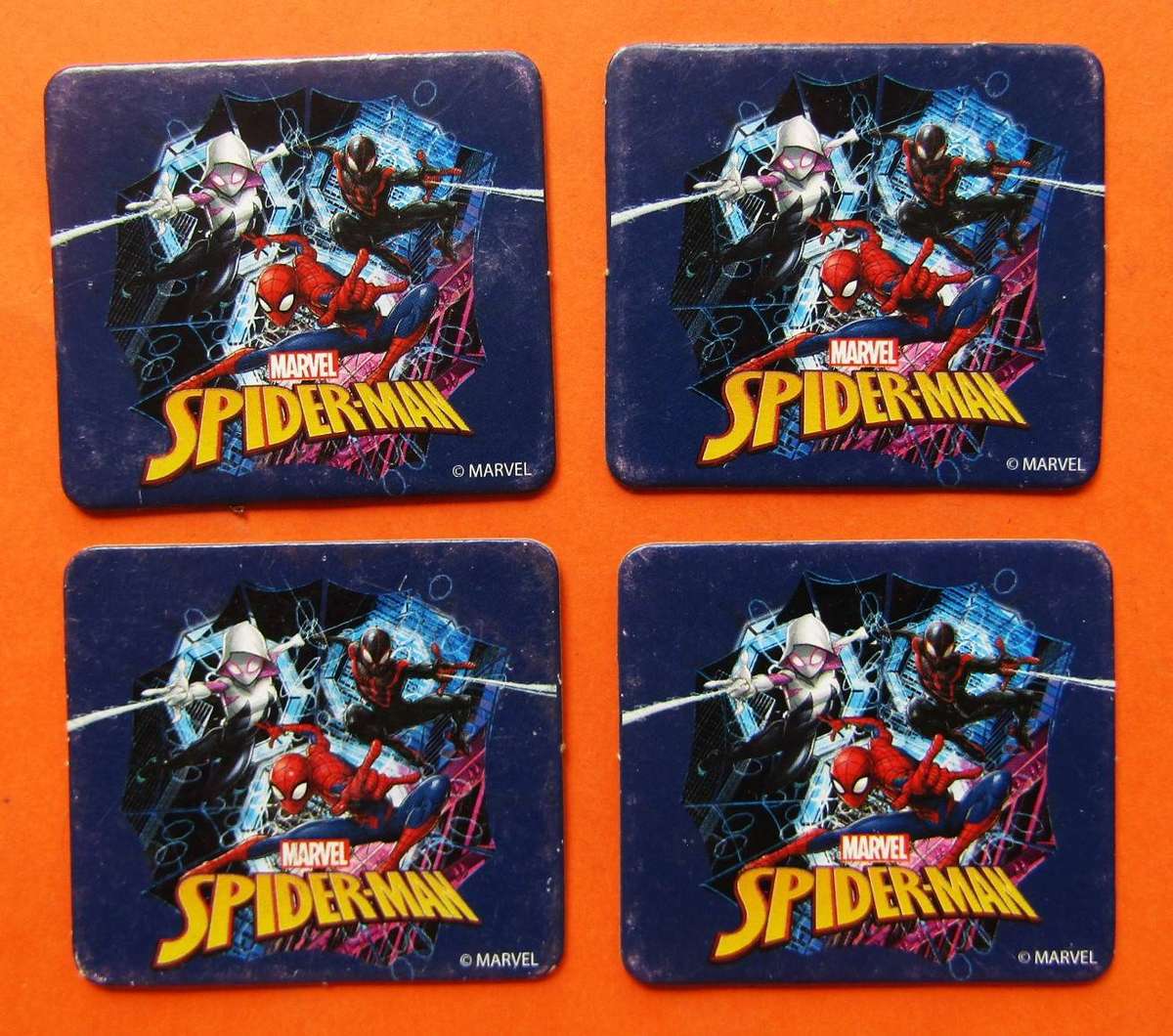 Lot 34 Old Marvel Spider-Man Tile Cards