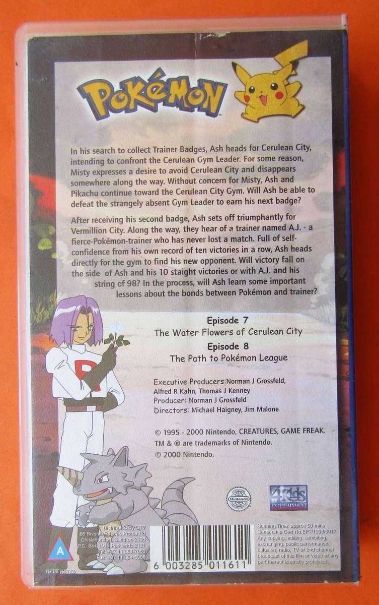 Pokemon - The Water Flowers of Cerulean City - VHS Tape (2000)