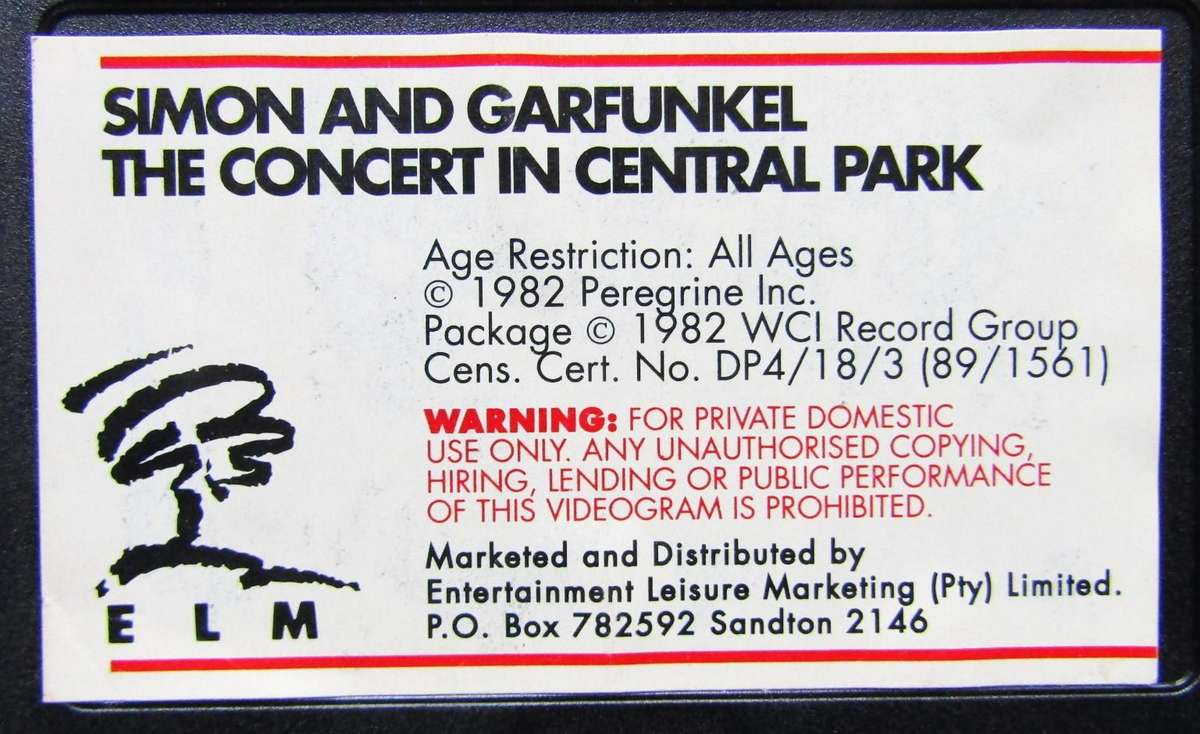 Simon and Garfunkel - The Concert in Central Park - VHS Video Tape (1982)