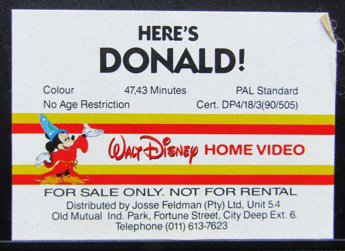 Here's Donald - Walt Disney VHS Tape (1990)