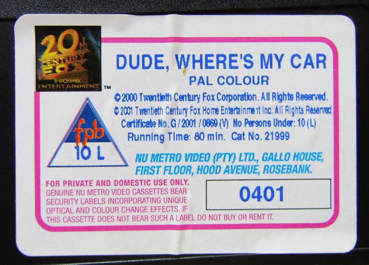 Dude, Where's My Car? - Movie VHS Tape (2001)