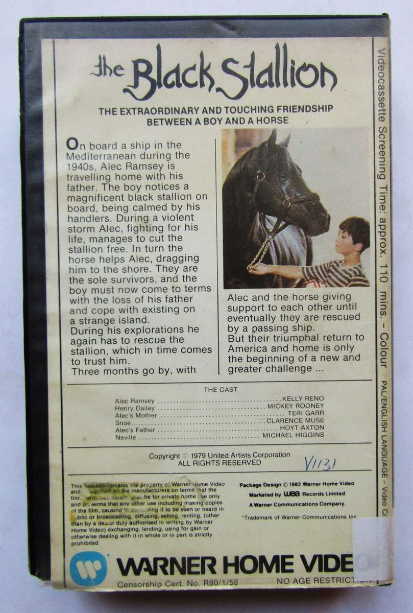 The Black Stallion - Kelly Reno - Movie VHS Tape (1982)