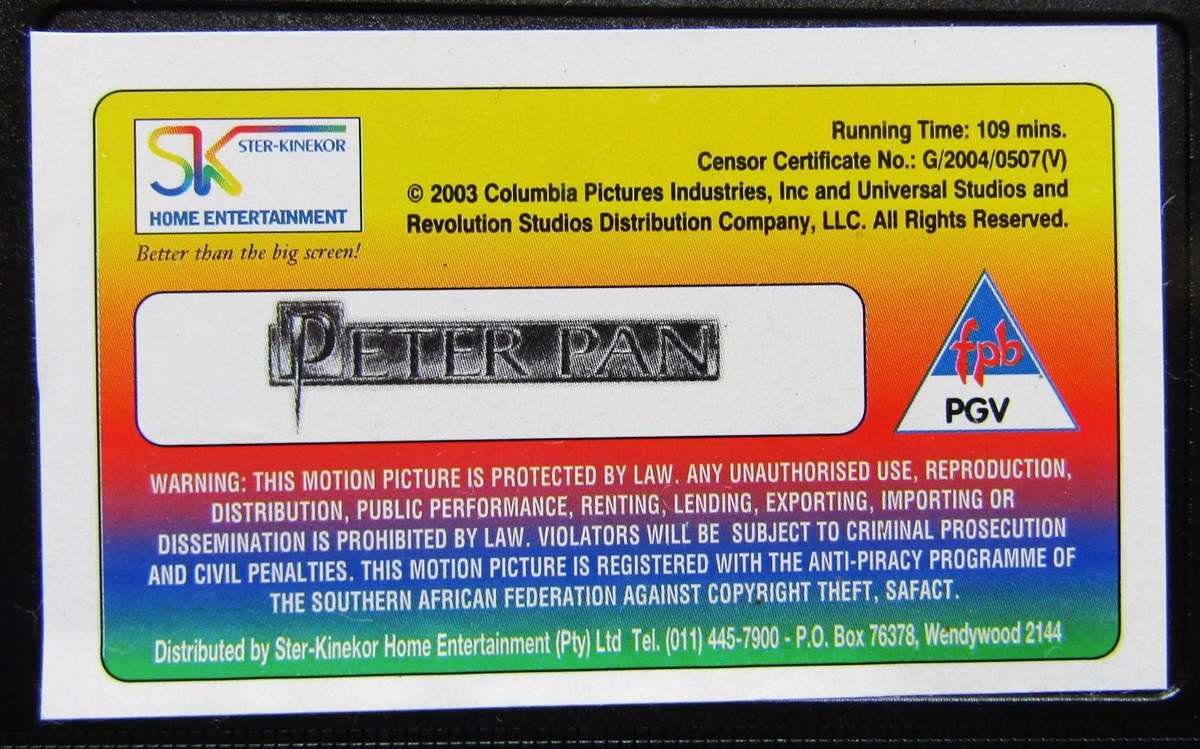 Peter Pan - Movie VHS Tape (2003)