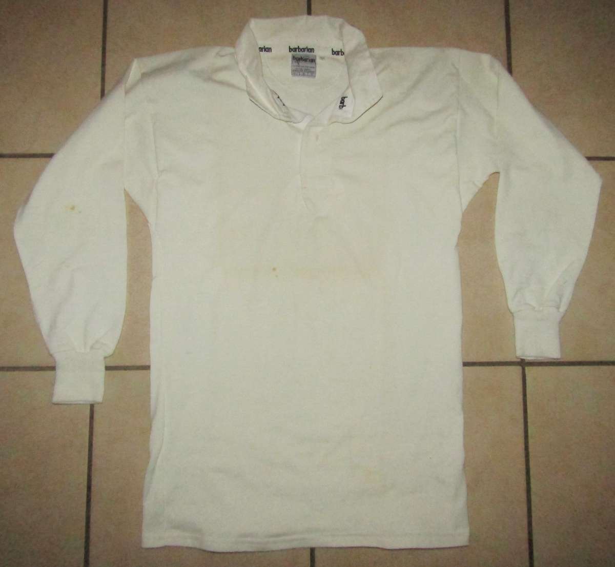 Old Barbarian All White Long Sleeve Rugby Jersey