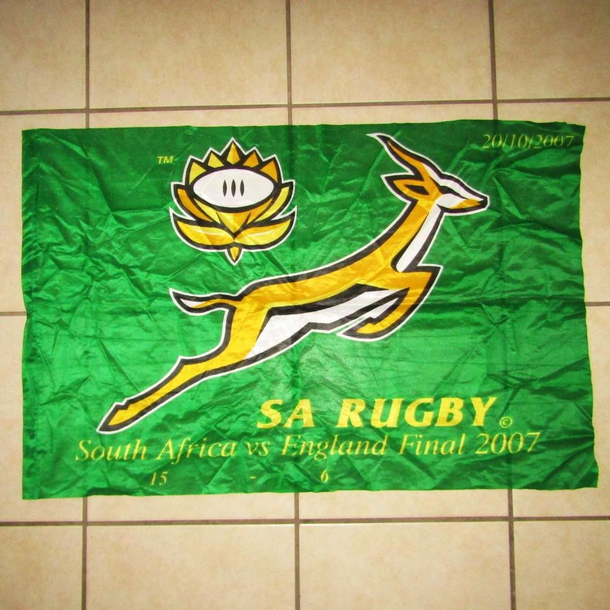 2007 World Cup Final Springbok Rugby Flag