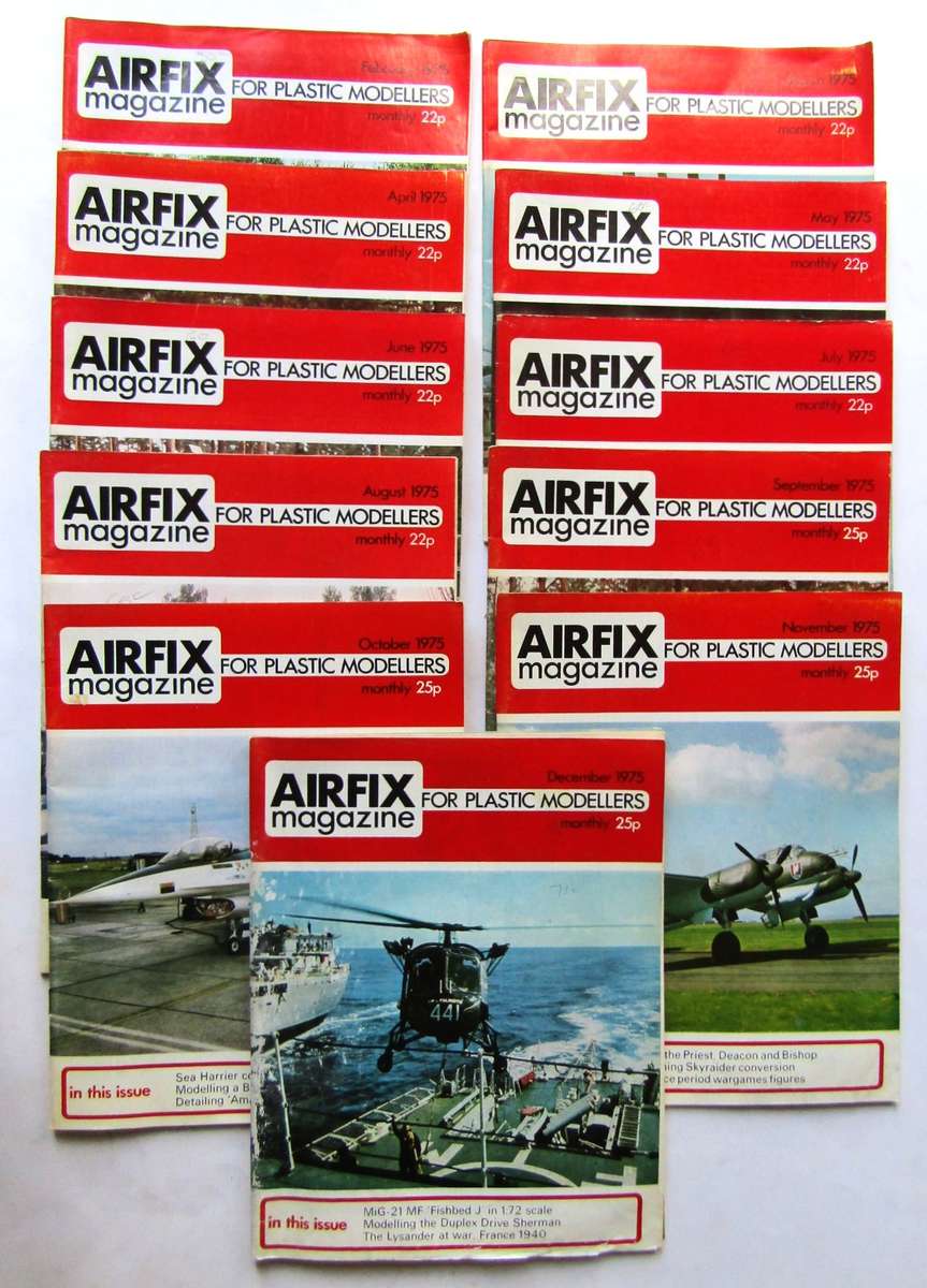 Lot of 11 Airfix Magazines from 1975