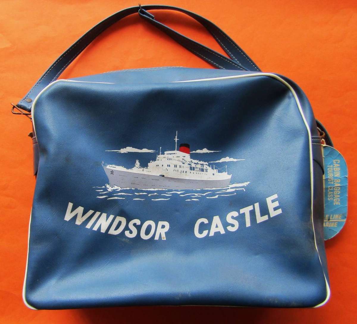 Old Union Castle Shipping Line - Windsor Castle - Cabin Baggage Bag with Tag