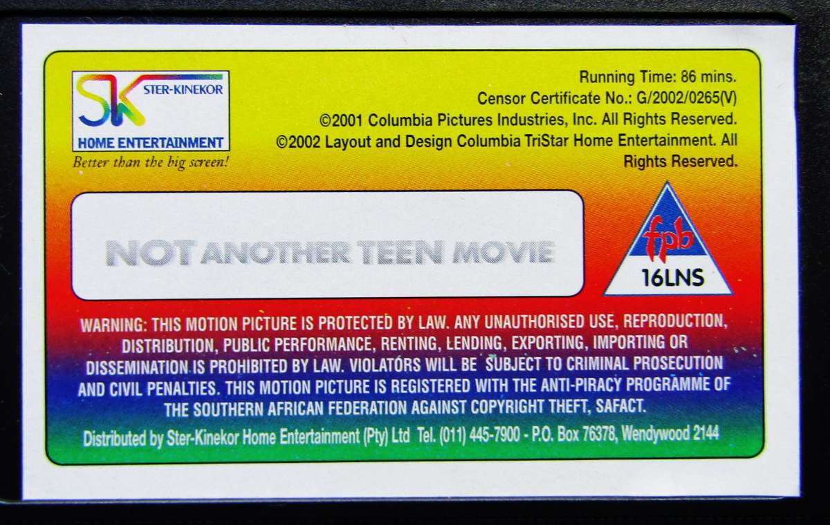 Not Another Teen Movie - VHS Video Tape (2002)