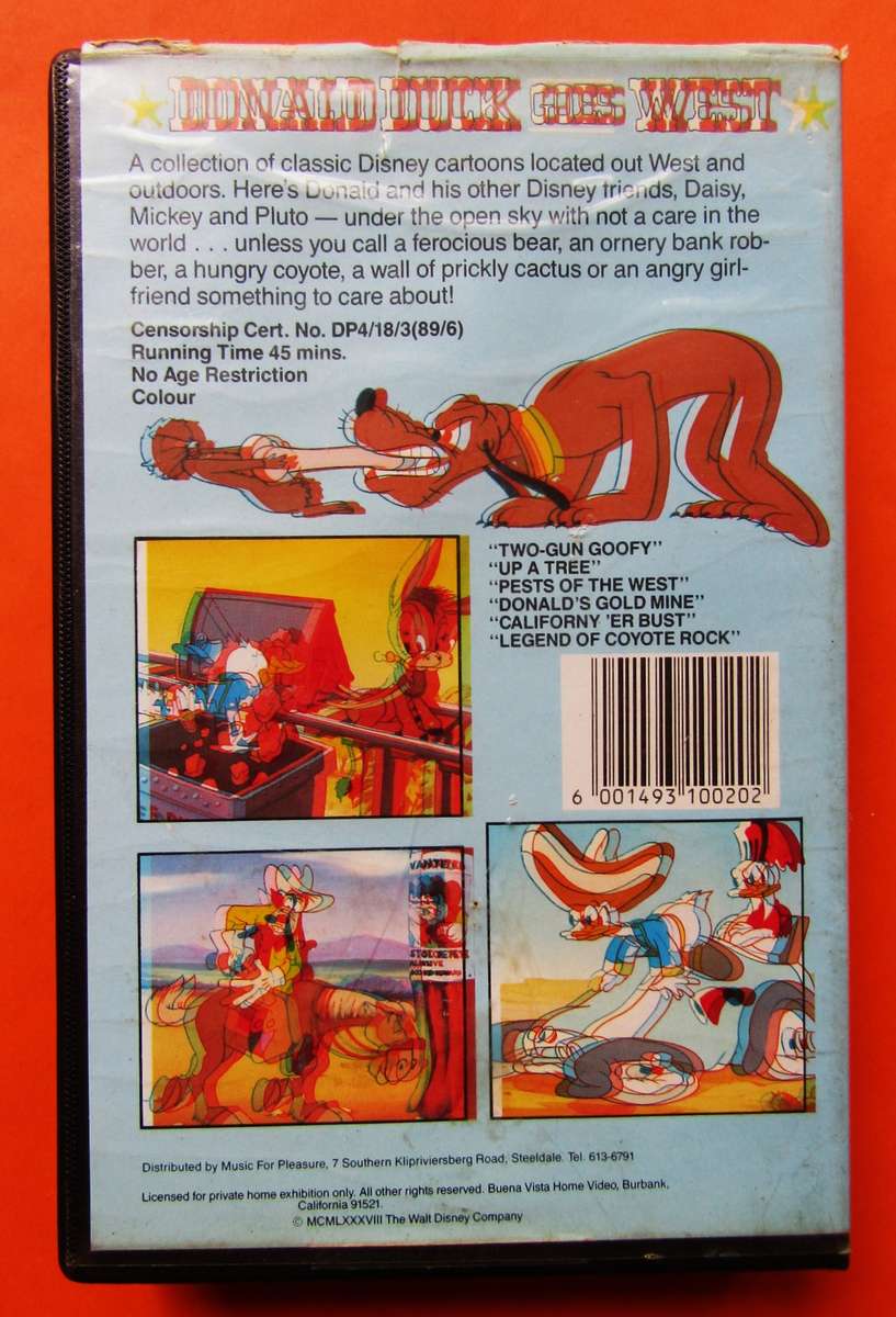 Donald Duck Goes West - Walt Disney VHS Tape (1988)