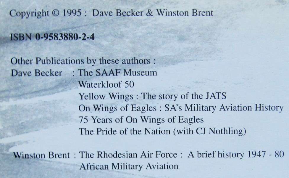 AT-6 Harvard in South African Service - SAAF Book (1995)