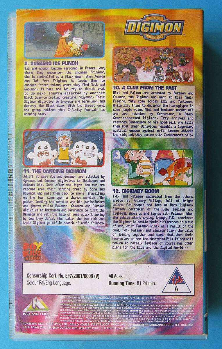 Digimon - Episodes 9 to 12 - VHS Video Tape (2001)