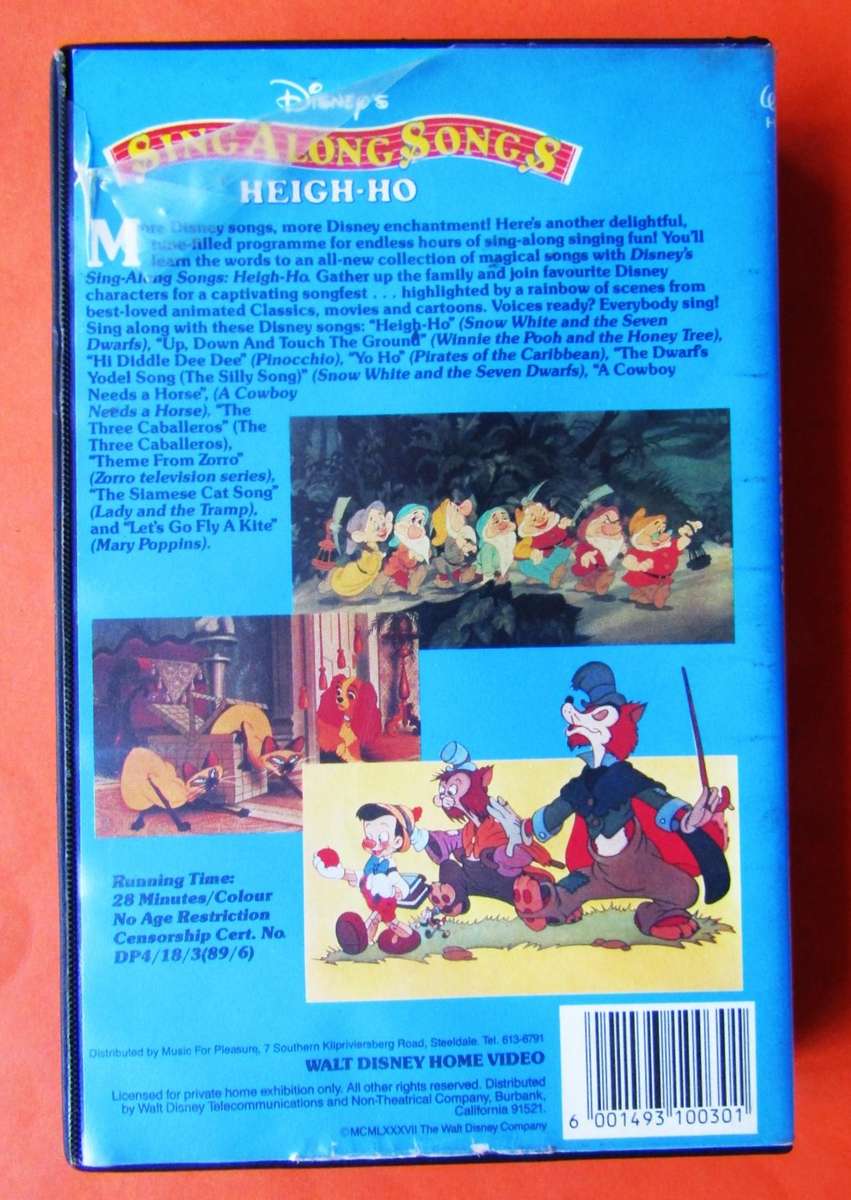Sing Along Songs - Heigh Ho - Walt Disney VHS Tape (1989)