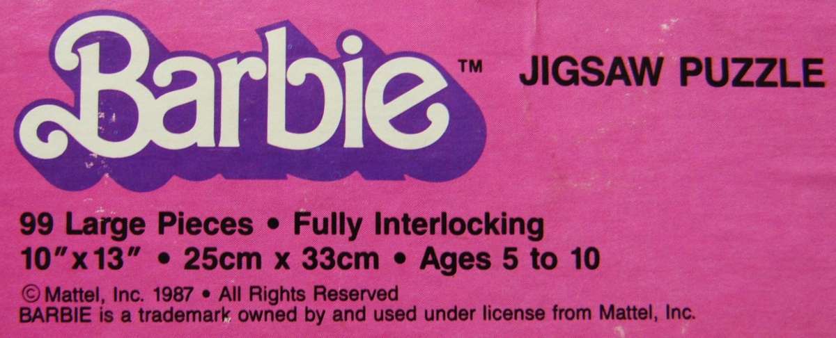 1987 Barbie Jigsaw Puzzle
