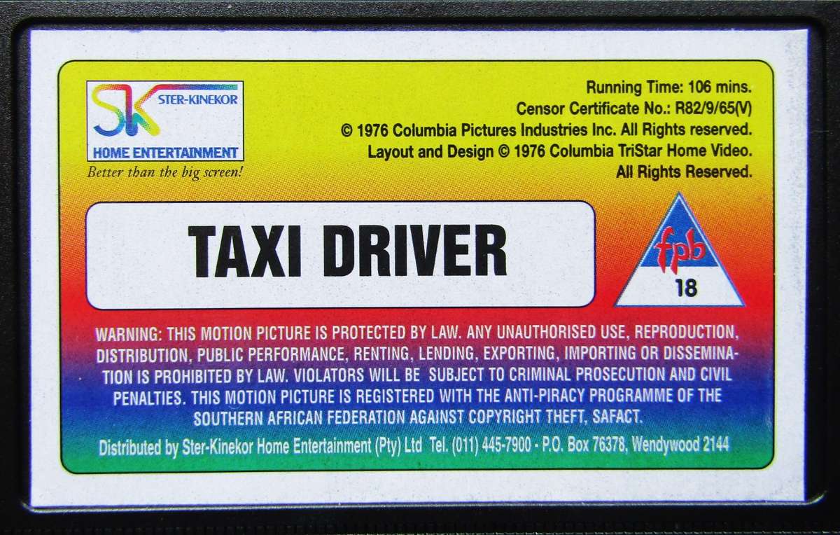 Taxi Driver - Robert De Niro - Movie VHS Tape