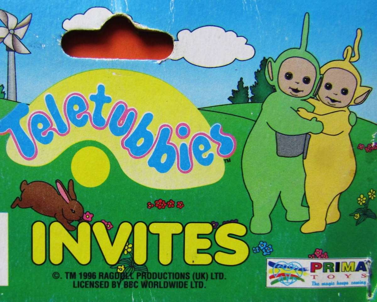 Unused Teletubbies Party Invites from 1996