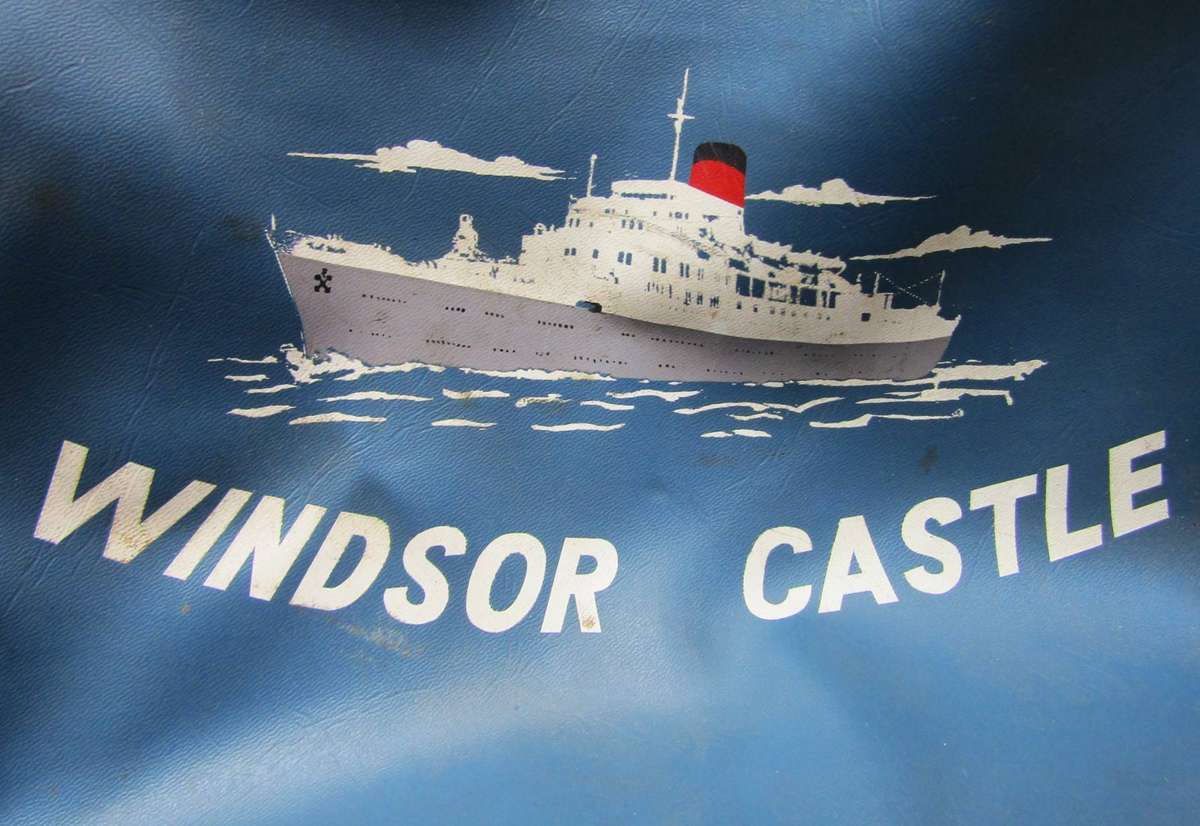 Old Union Castle Shipping Line - Windsor Castle - Cabin Baggage Bag with Tag