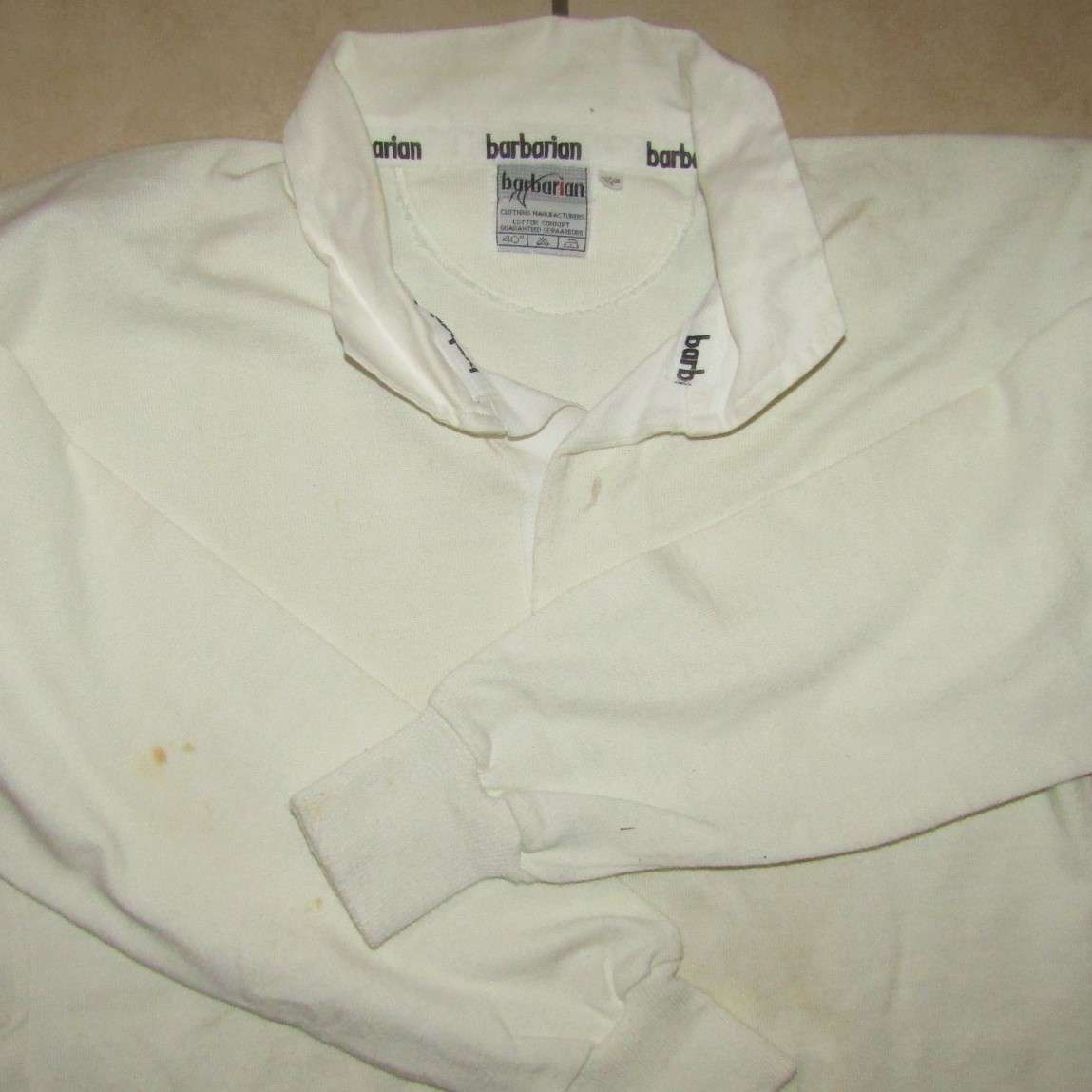 Old Barbarian All White Long Sleeve Rugby Jersey