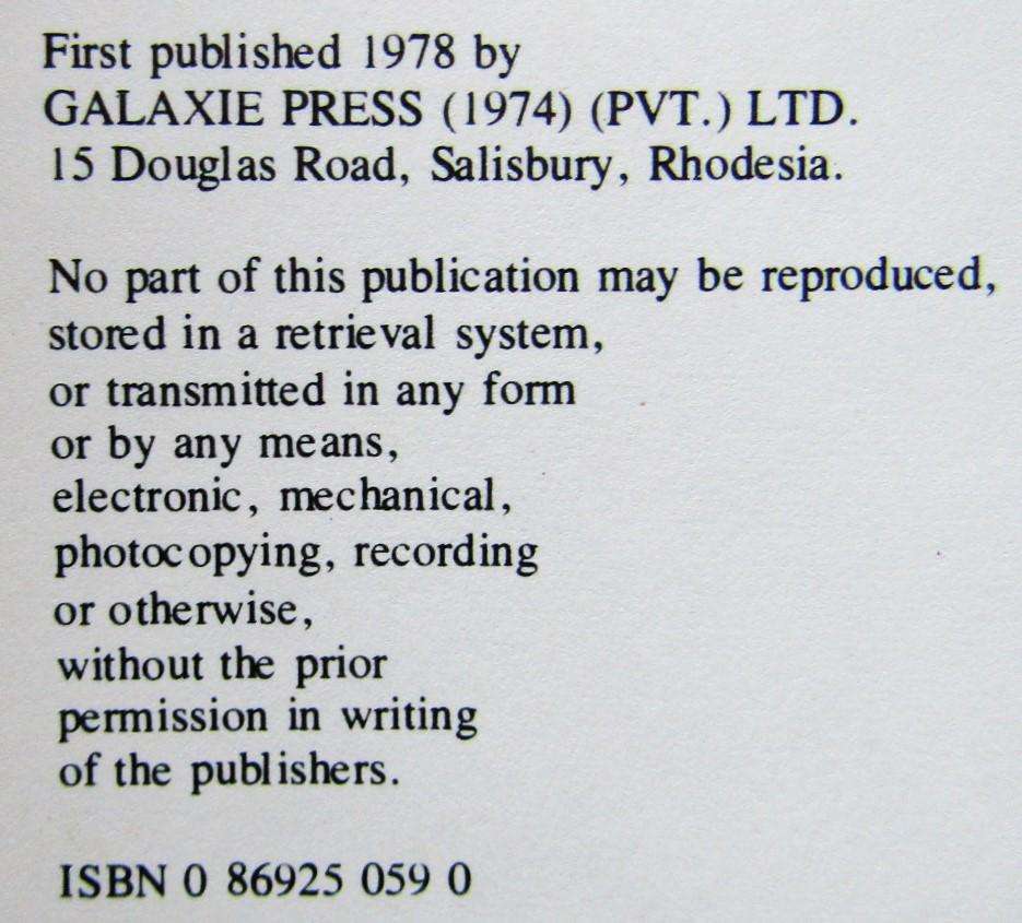 Rhodesia - Paddy Hartdegen - Big Hardcover Book (1978)