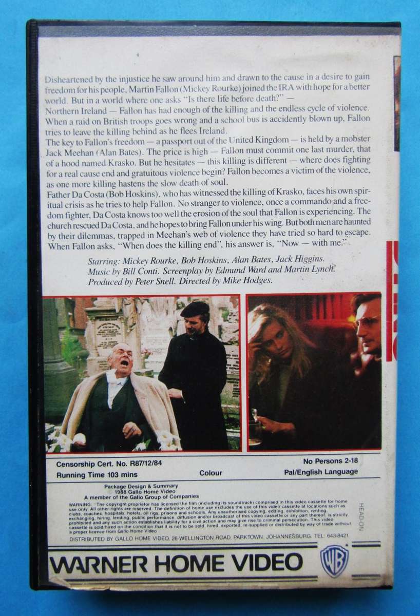 A Prayer for the Dying - Mickey Rourke - Movie VHS Tape (1988)