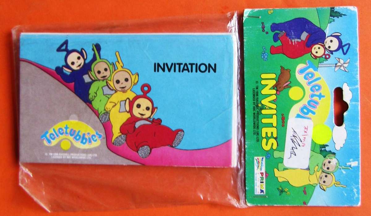 Unused Teletubbies Party Invites from 1996