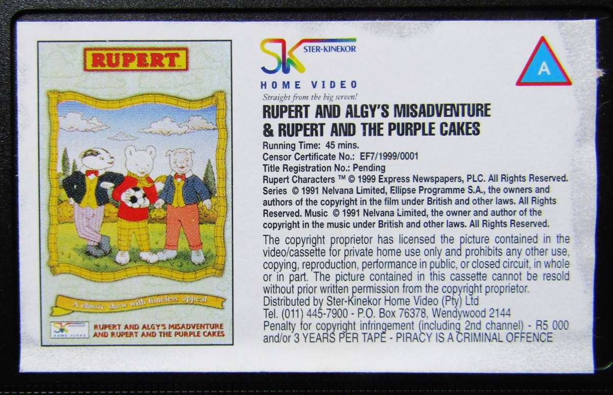 Rupert - TV Series VHS Tape (1999)