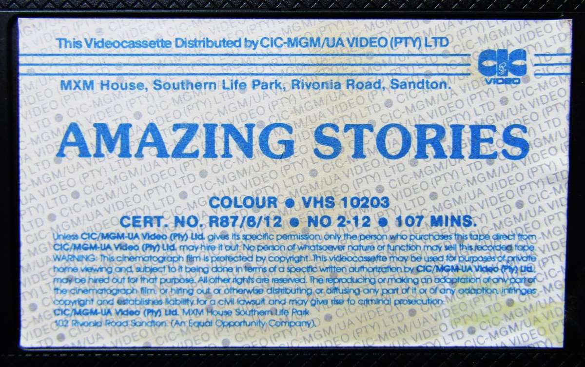 Amazing Stories - Horror SciFi TV Movie VHS Tape (1987)